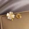 Mini Cute Opal Clover Flower Brooches for Women CZ Crystal Rhinestone Flower Lapel Pin Clothing Kawaii Korean Jewelry