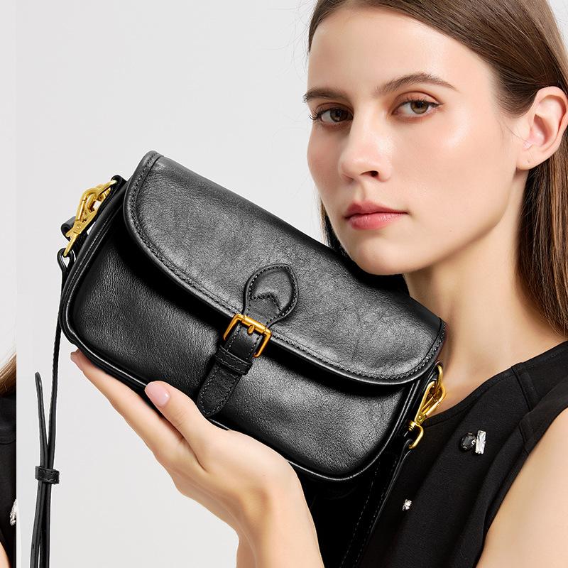 Echtes Leder, Elegante Umhängetasche für Pendler, Handtasche, Umschlagtasche