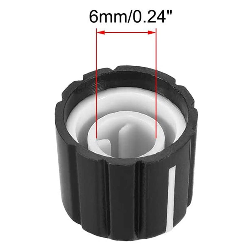 Ahvqevn Electric Guitar Volume and Tone Potentiometer Control Black 6mm Knobs, 10pcs, Knobs, D-Type