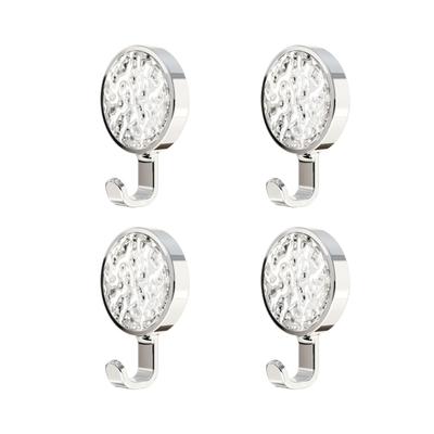 4pcs Adhesive Bathroom Hooks Rustproof Waterproof Strong Load Capacity Wall Hooks Storage Organized Great for Renters