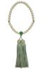 Kyoto Tsuchiya Nenjuten Women's Single-Handed Prayer Beads with Glass Pearls and Glass (Aben Color) Tassel, Made In Japan, Handmade, Paper Box -