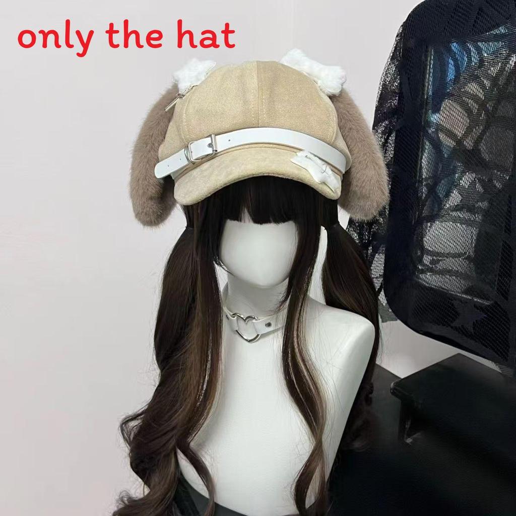 Cute Grey Dog Ear Beanie Hat With Warmth And Windproof For Fall Winter Wear коричневый