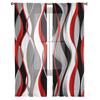 Stereo Abstrakte Linie Farbverlauf Rot Chiffon Gardinen Für Wohnzimmer Dekoration Fenster Voile Tüll Vorhang Vorhänge