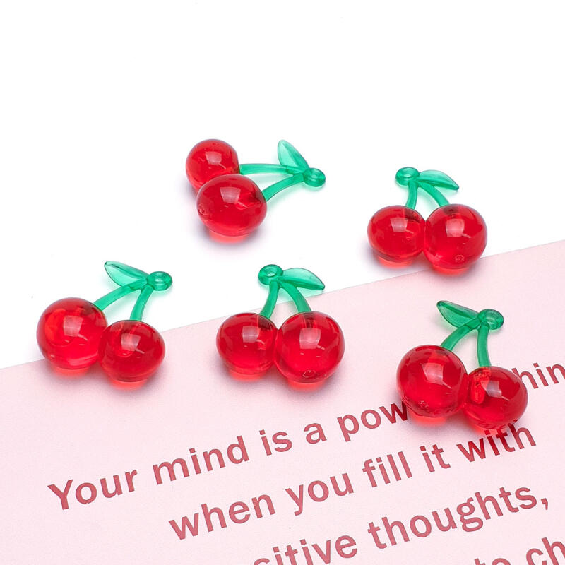 Acrylic Fruit Real Cherry Keychain Accessory Supplies