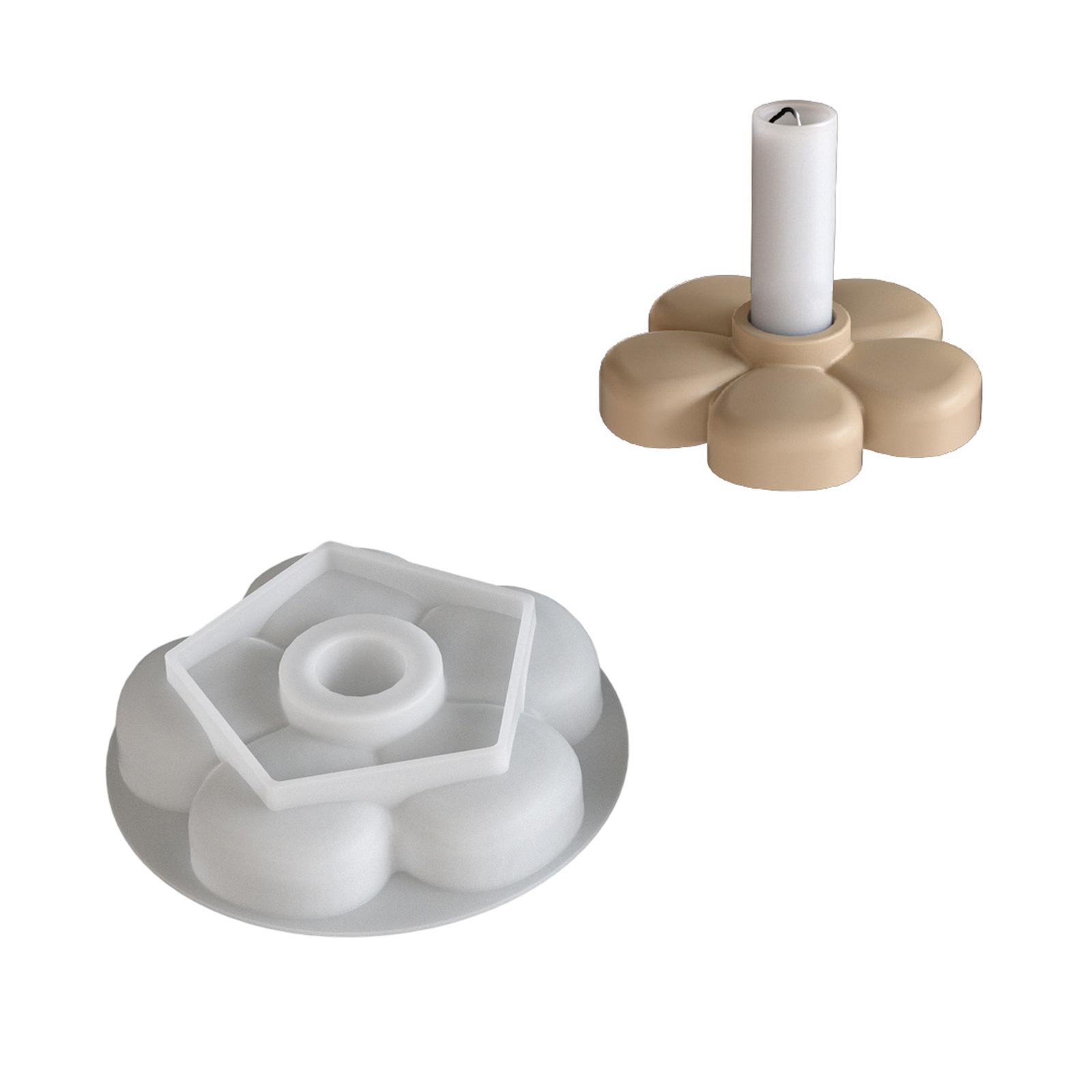 

Multifuntional Candle Base Molds Crafting Moulds Flower Shape Candlestick Molds Silicone Candle Bracket Molds for Candle