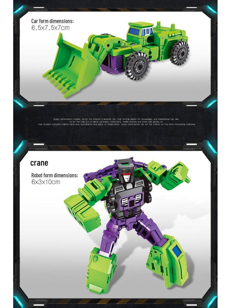 6-in-1 Transforming Construction Vehicle & Robot Toy for Kids