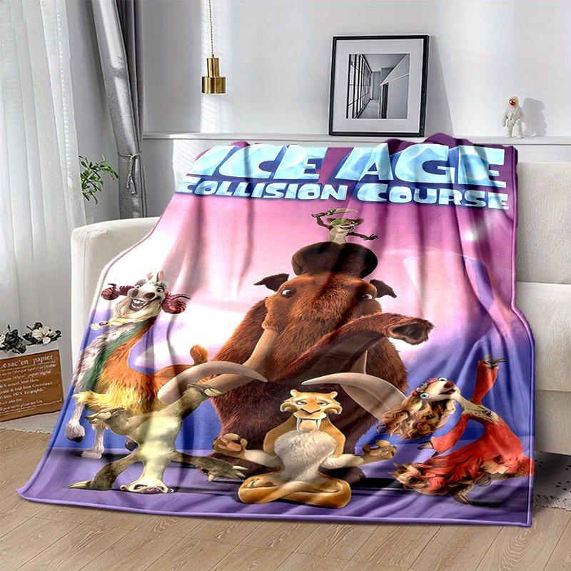 1pc, Cozy Ice Age Collision Course Home Decor Blanket: Perfect Flannel Throw for Bedroom, Living Room, Travel, Camping, Car
