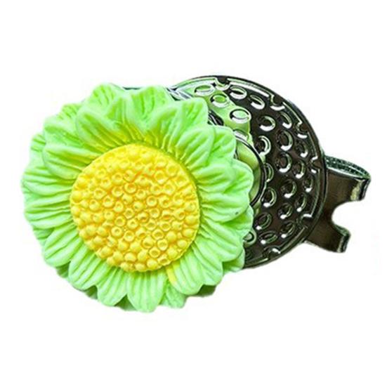 Magnetic Golf Ball Marker with Hat Clip Sunflower Shape Magnet Ball Marker Cap Clip Set for Men Women Golfers Bags Belts Visors Accessories