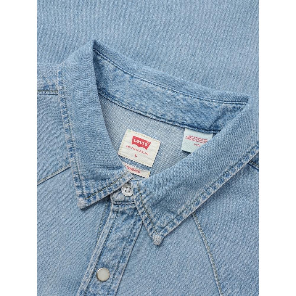 Levis Soft Comfortable Simple Polo Shirt Men Shirts Light-Blue 86626-0014