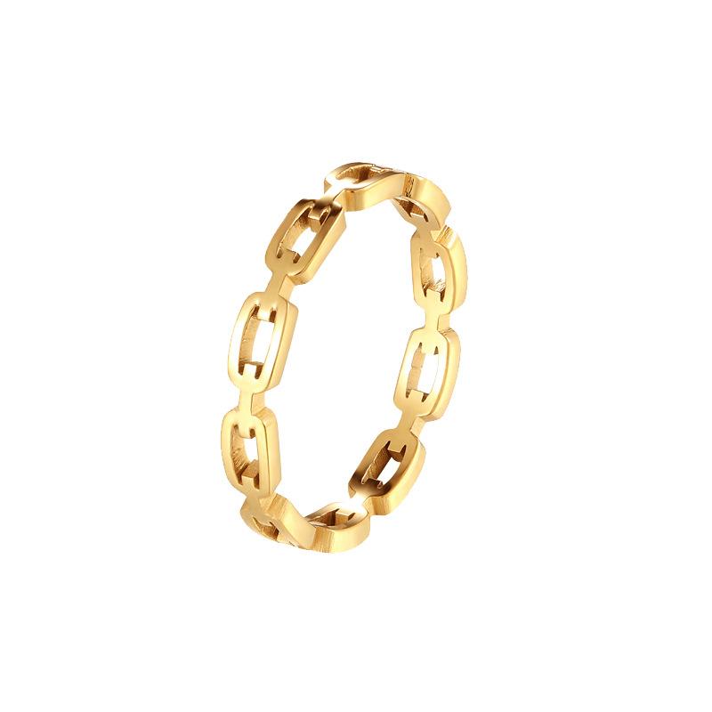 Chain Ring Stainless Steel Rings For Men Women's Rings Geometry Ring Finger Gold Silver Color Ring Set Women Gift
