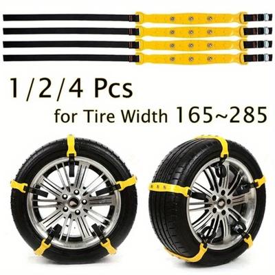 1/2/4 Pcs TPU Auto Tire Snow Chains Anti-Skip Belt Safe Driving for Snow Ice Sand Muddy Offroad for Most Car SUV VAN Wheel