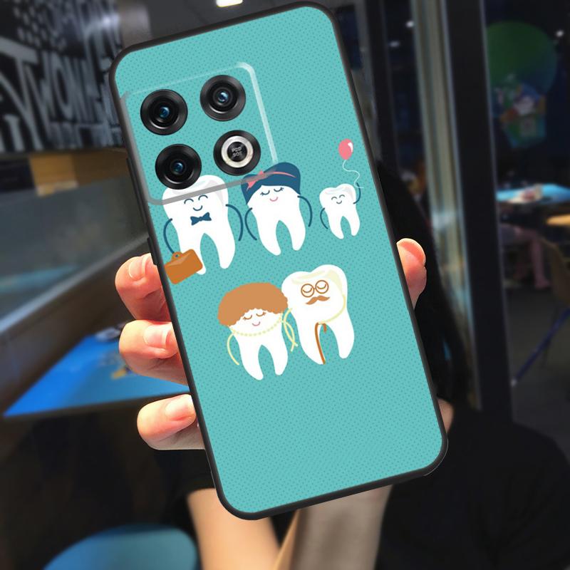 Cartoon Dentist Dental Crowned Teeth Funda For OnePlus 10T 8T 9RT 12 13 13R 11 9 10 Pro OnePlus Nord 4 CE 2 3 Lite N20 N30 Case