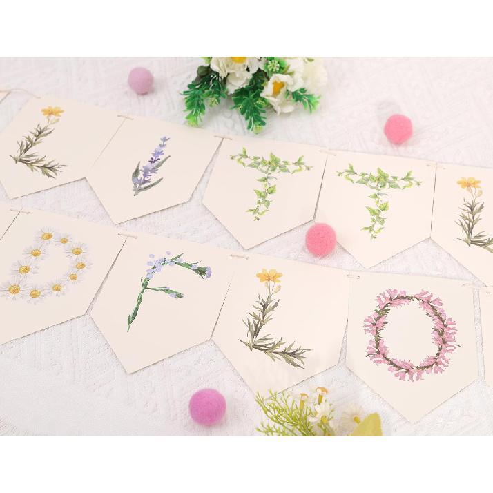 A Little Wildflower Is On the Way Hanging Banner - Wild One Baby Girl Birthday Banner, Wildflower Baby Shower Party Decorations, Market Farmers