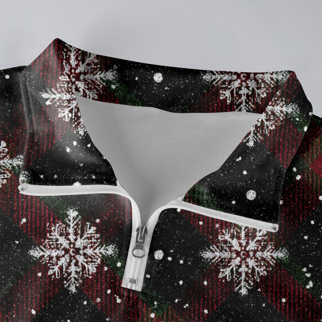 Men's Loose Casual 1/4 Zip Sweatshirt Fashion Printed Long Sleeve Top With Pockets