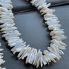 1 Ficelle, Perles d'Eau Douce Naturelles Blanches, Perles Baroque à Trou Horizontal, pour la Fabrication de Colliers, Bracelets, Bijoux Artisanaux, Longueur 36 Cm