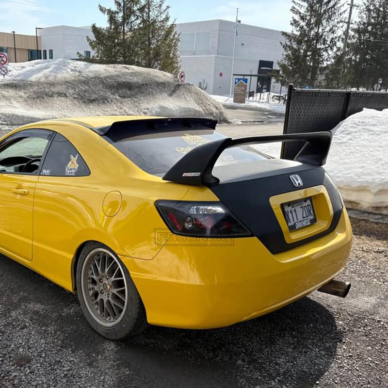 JDM FD2 Mugen Style Rear Trunk Spoiler Wing Gloss Black For 2006-11 Honda Civic 2Dr Coupe