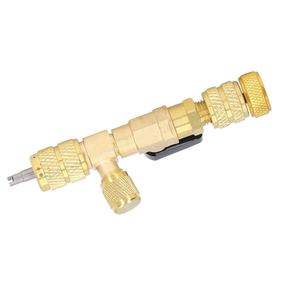 Dual Size Ports Valve Core Installer Valve Removal Tool Kit For R410A Refrigerant System