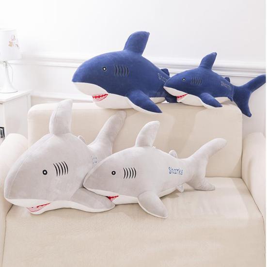 40/50cm Cute Simulated Shark Fish Plush Toy Soft Stuffed Doll Pillow Cushion
