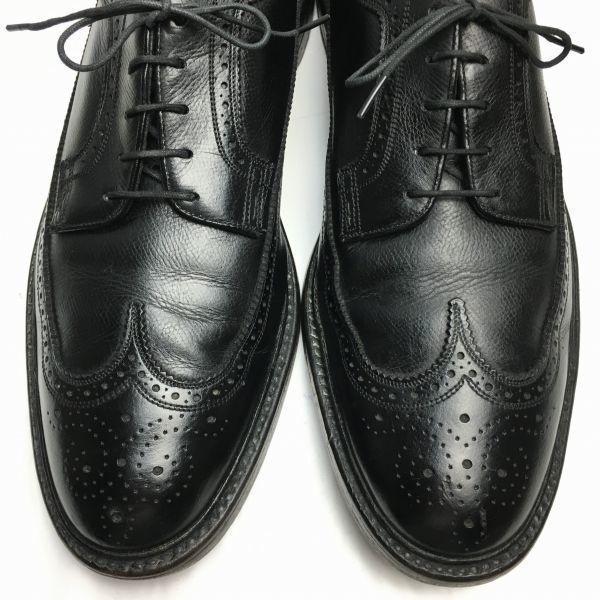 1979 Vintage FLORSHEIM Kenmoor Long Wingtip Business Shoes Black Size 12B Men's(USED)