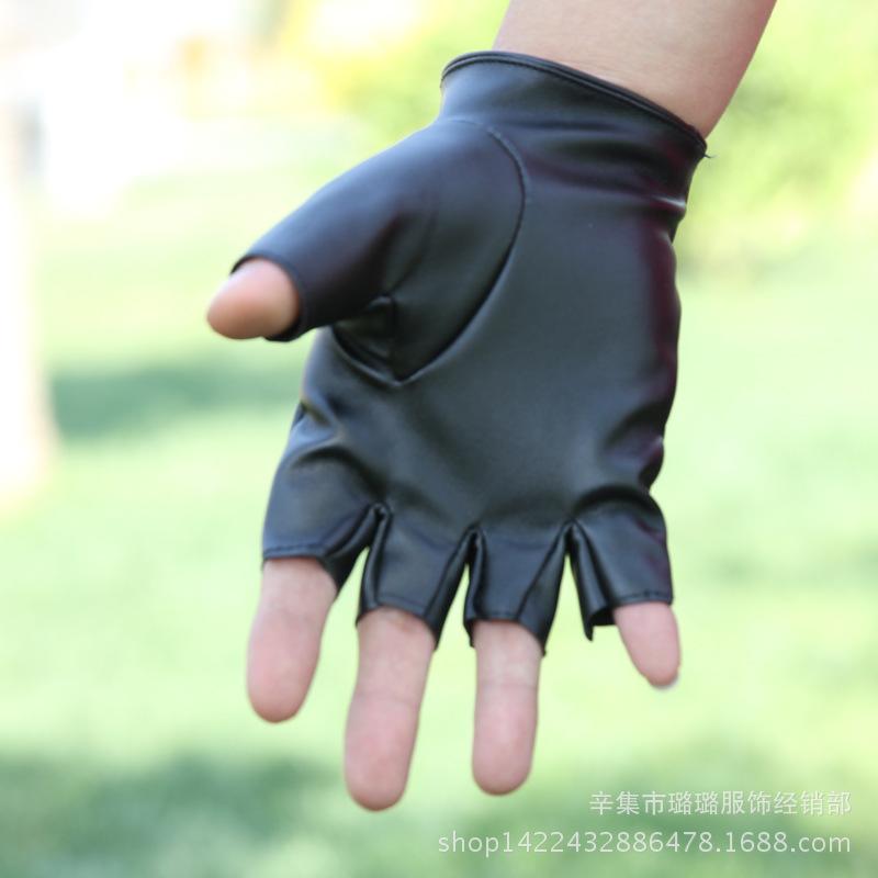 Half Finger Gloves Men's and Women's Street Dance Nightclub Bar Personality Gloves Motorcycle Gloves Summer