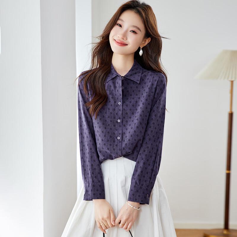 Women s 16 Momme Mulberry Silk Polka Dot Blouse L