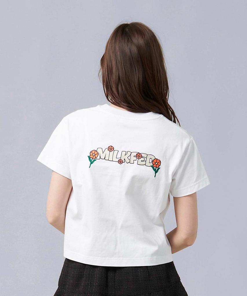 Milkfed Embroidery Flower Top White Women's T-Shirt,