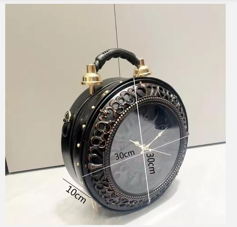 Luxury Designer Purses and Handbags Shoulder Bags funny clock-shaped bag funny Women's round bag pu leather Woman's bag
