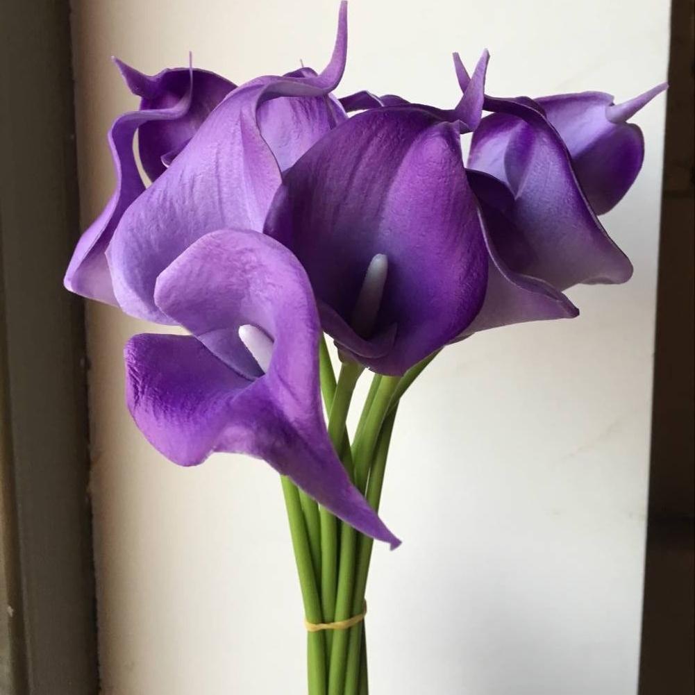 5PCS White PU Fake Flower Artificial Calla Lily for Home Decor Wedding Bridal Bouquet Home Table Flower Bouquet Decor 36CM