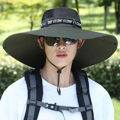 Men's Big Wide Brim Fisherman Hat Outdoor Sunscreen Hat Mountaineering Cap Fashion Panama Hat Fishing Hiking Hats