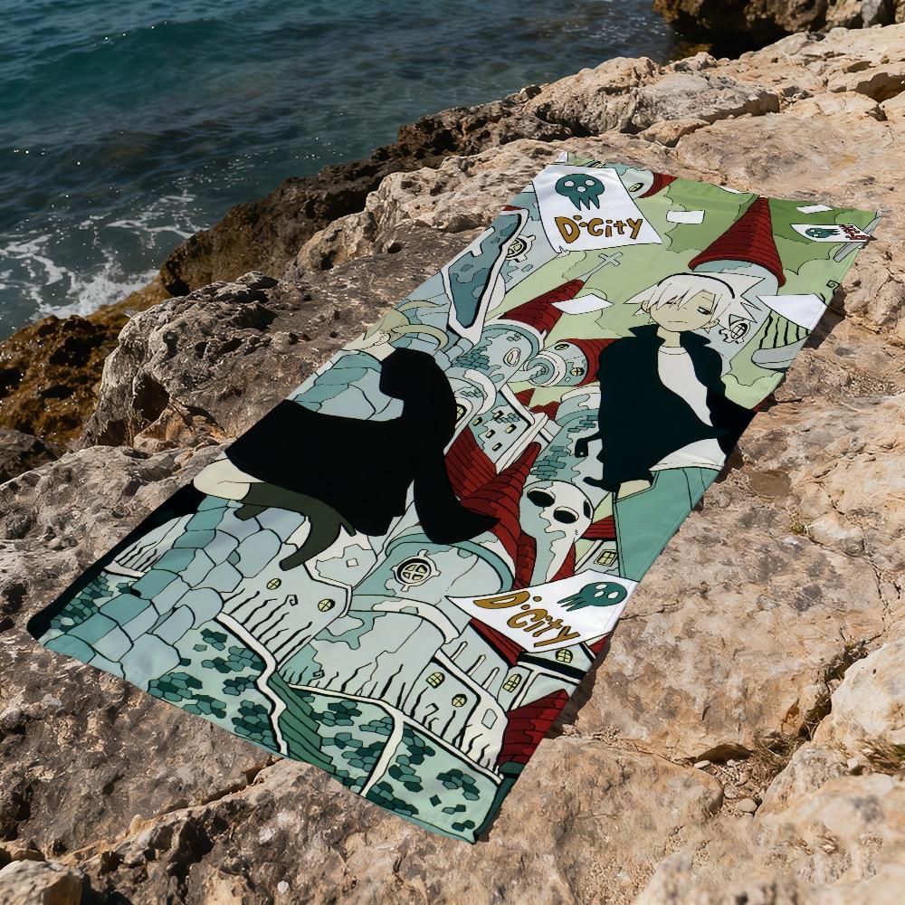 S-Soul anime cute Towel Beach Quick Dry Soft E-Eater Pool Towels Gift for Travel Gym Shower Camping sports