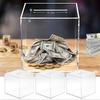 Clear Acrylic Money Bank Piggy Bank for Adult, Must Break to Open Transparent
