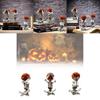 Delightful White Pumpkin Skull Set Three Resin Figurines Perfect For Halloween Parties