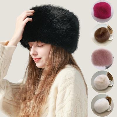Hats Women's Autumn Winter Hats Warm Mongolian Hats Versatile Protection Water Bucket Plush Basin Hats
