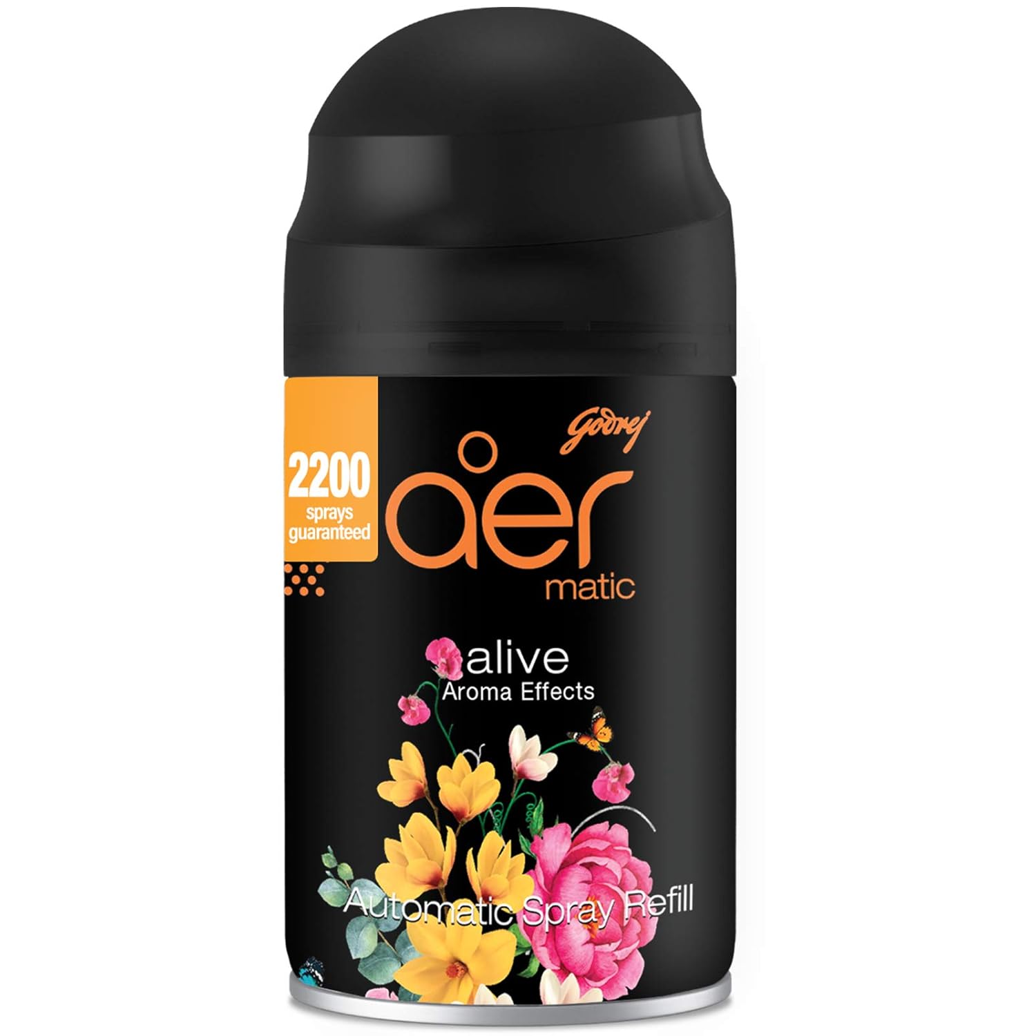 

Godrej Aer Matic Refill Alive Automatic Room Freshener 225ml 2200 Sprays Lasts 60 Days Bluetooth Control