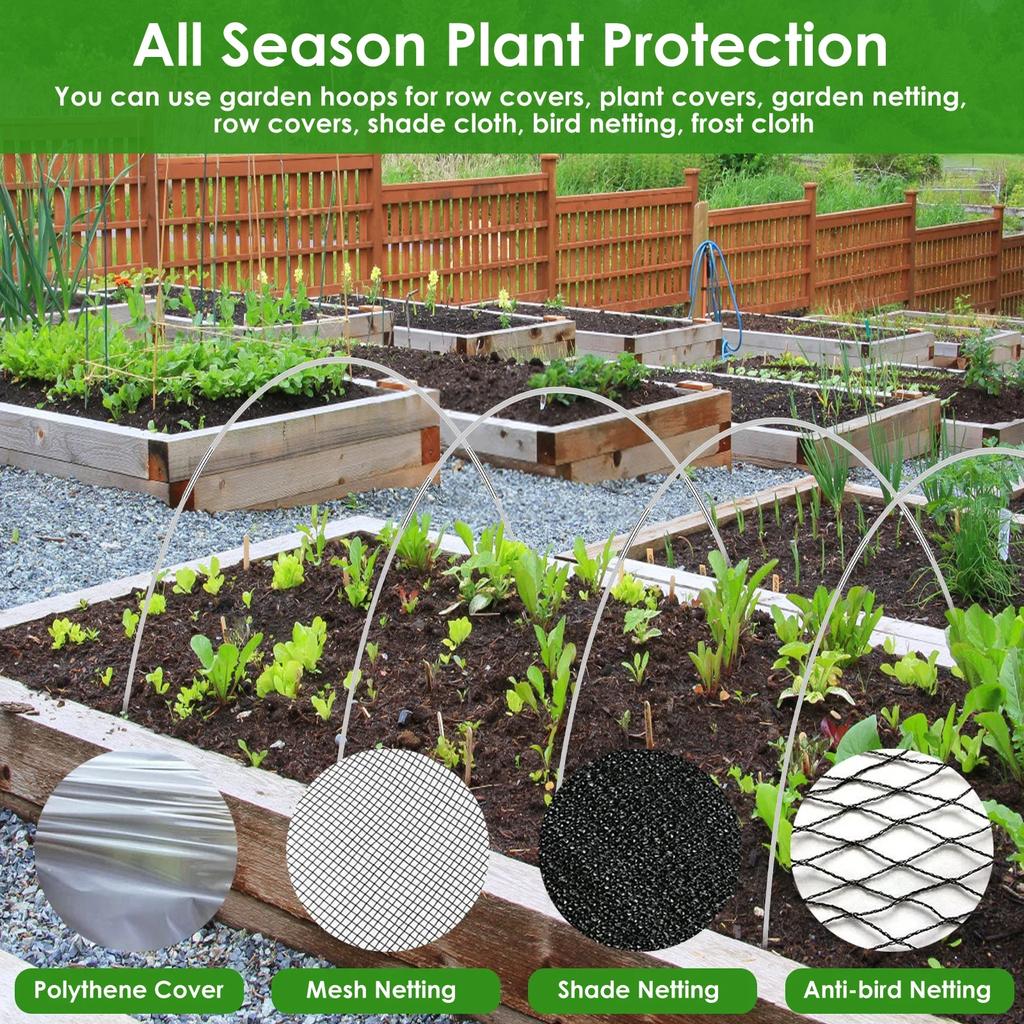 15/36 buc seră cercuri set flexibil din fibră de sticlă creștere set cu plasă de protecție grădină reutilizabilă plante tunel arc magazie suport