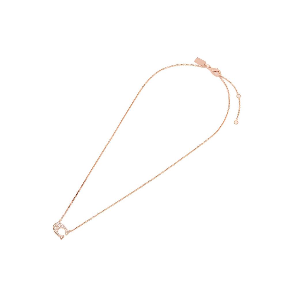 Coach Letter C Decorated Brass Necklace Women Necklace Rose-Gold F91433RGD