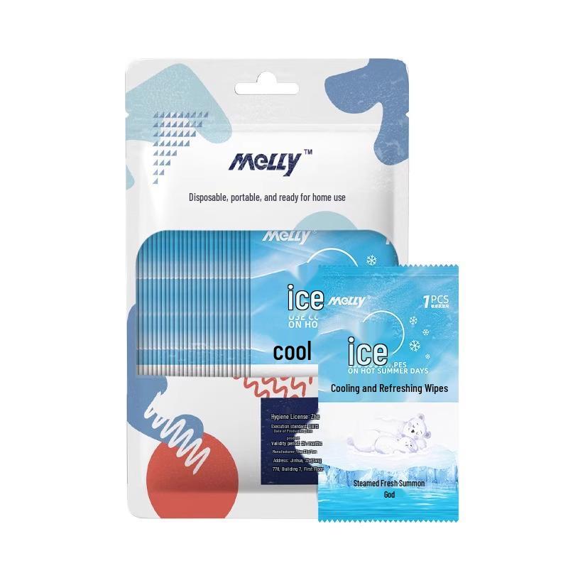 

Охлаждающие влажные салфетки - Портативная упаковка 40 штук для мгновенного освежения