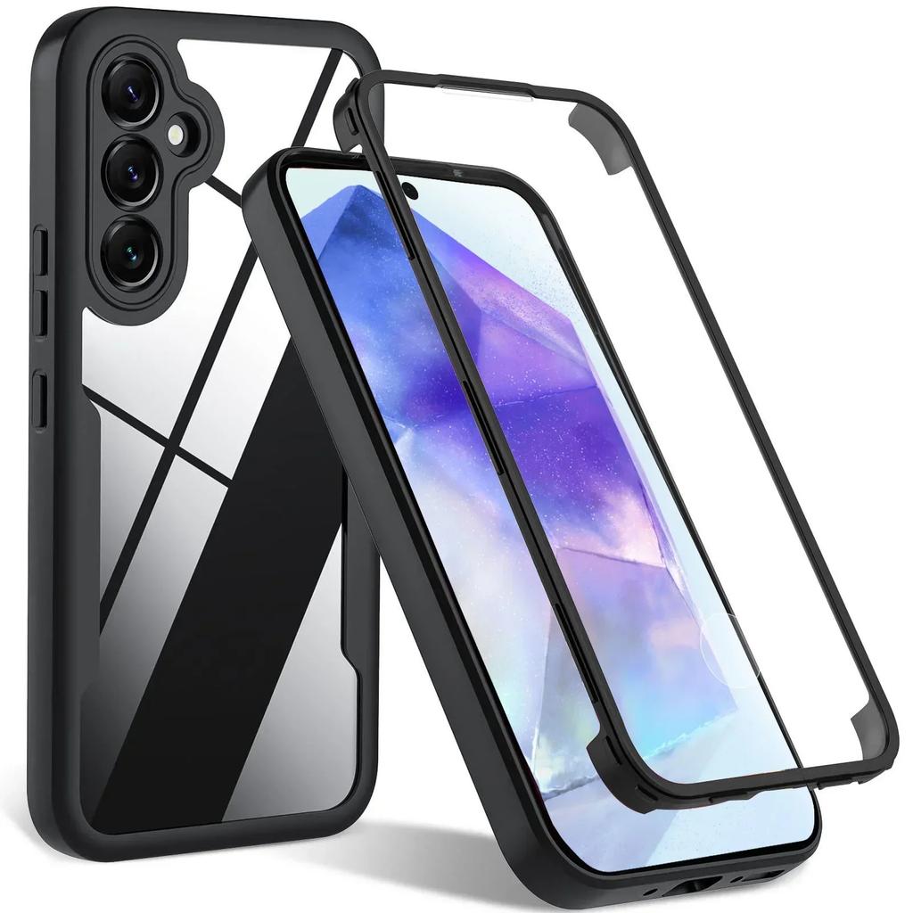 Protezione Schermo Intero 360 Trasparenza HD Custodia Cover per Telefono per Samsung A55 A35 A25 A15 A05S A73 A72 A71 A54 A53 A52 A51 4G 5G