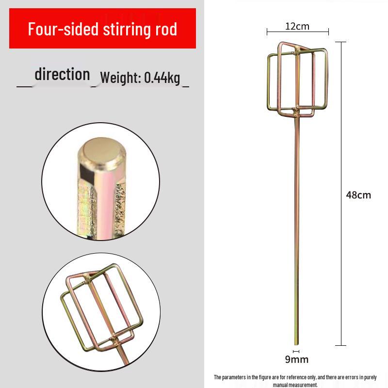Stainless Steel Multi-use Mixing Rod for Cement, Paint, and Mortar - Compatible with Electric, Hammer, and Impact Drills