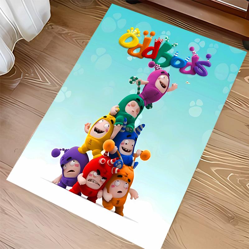1pz Tappeto Area con Stampa Oddbods - Morbido, Lavabile, Antiscivolo, Tappeto Decorativo da Interno per Sedie da Ufficio, Soggiorno, Ufficio in Casa