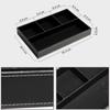4 Slots Tabletop Storage Tray Pu Leather Jewelry Box Desk Drawer Organizer  For Office Supplies