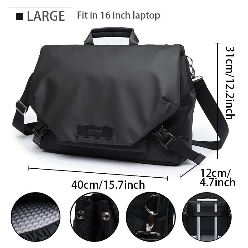 Shoulder Bag For Men Waterproof  Large Capacity Male Nylon Fashion Crossbody Bag Youth Sport Daily Business Lightweight Handbag