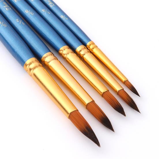 Pincéis de pintura Interface de tubo de cobre Cabo de madeira resistente Pincéis de cabelo de náilon para pintura