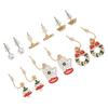 6 Pair Christmas Earrings Set for Girls Fashionable Lightweight Alloy Christmas Tree Earrings for