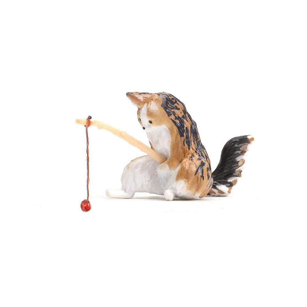 Fishing Cat Aquariums Decorations Fish Tank Hangable Landscape Aquarium Cat Fishing Ornament Home Aquarium Decor