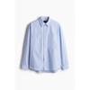 H M Utility sHirt Loose Fit ligHt Blue Striped