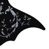 Black 41in Guitar Pickguard Scratch Resistance Decorative Flower Bird Printing Guitar Pick Guard