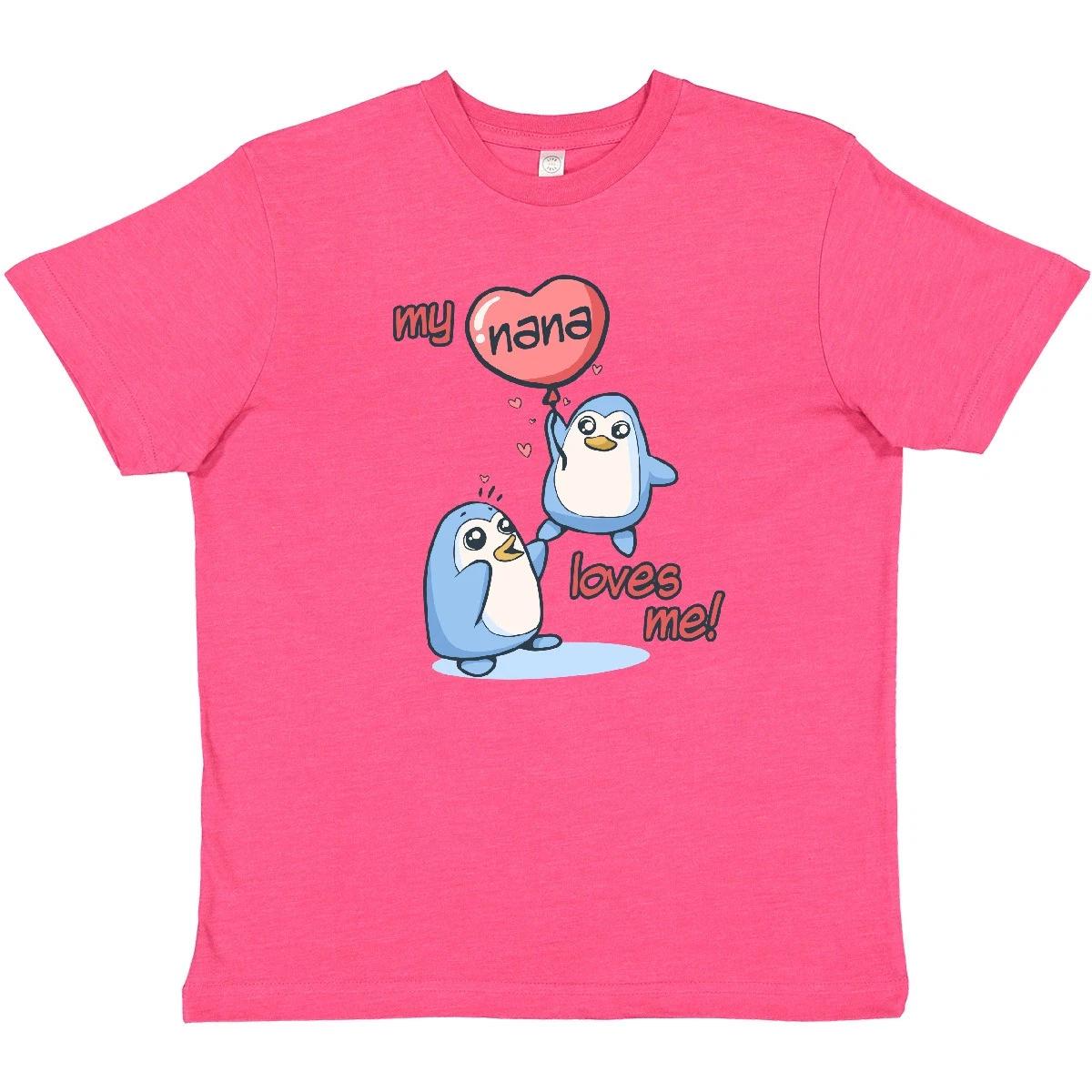 Inktastic My Nana Loves Me Youth T-Shirt Penguin Cute Adorable Grandmother Tee 150