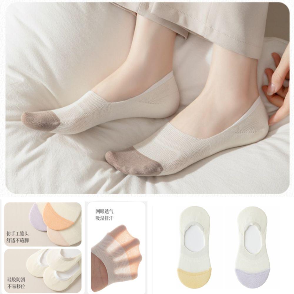 7Pairs Low Cut Short Invisible Socks Non-slip Summer Socks Women Mesh Boat Socks  Sports