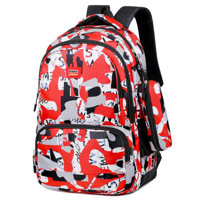 

Backpack Printed Outdoor Computer Bag Anti Friction Student Schoolbag червоний